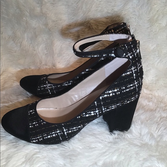 Unisa black/white/gold ankle strap shoes - Picture 9 of 10